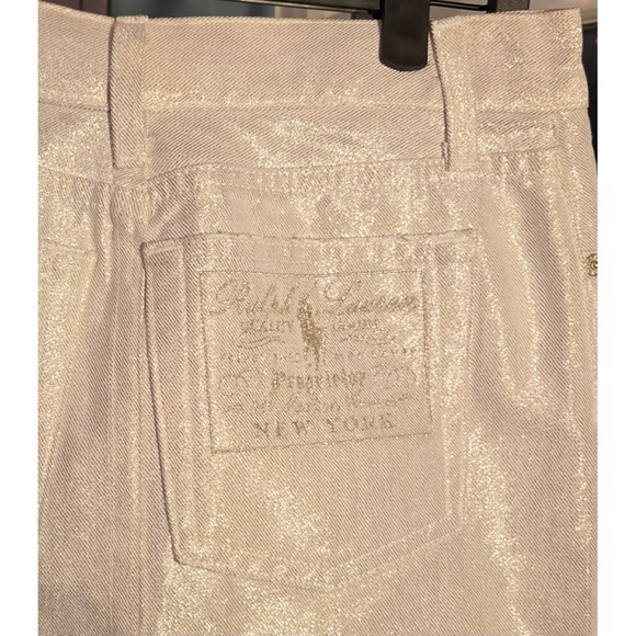 Vintage Y2K Ralph Lauren Metallic Denim Mini Skirt 90's Shimmer Made In The USA. - Picture 5 of 7